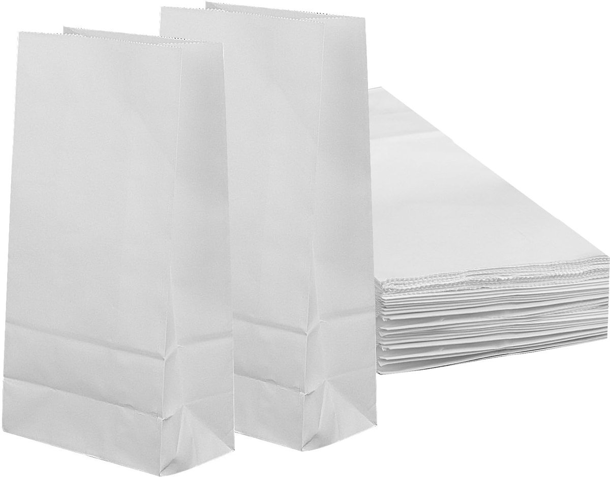 Omgoods - 200 Stuks Witte Kraft Papieren Tassen - Ideaal voor Feesten en Winkelen