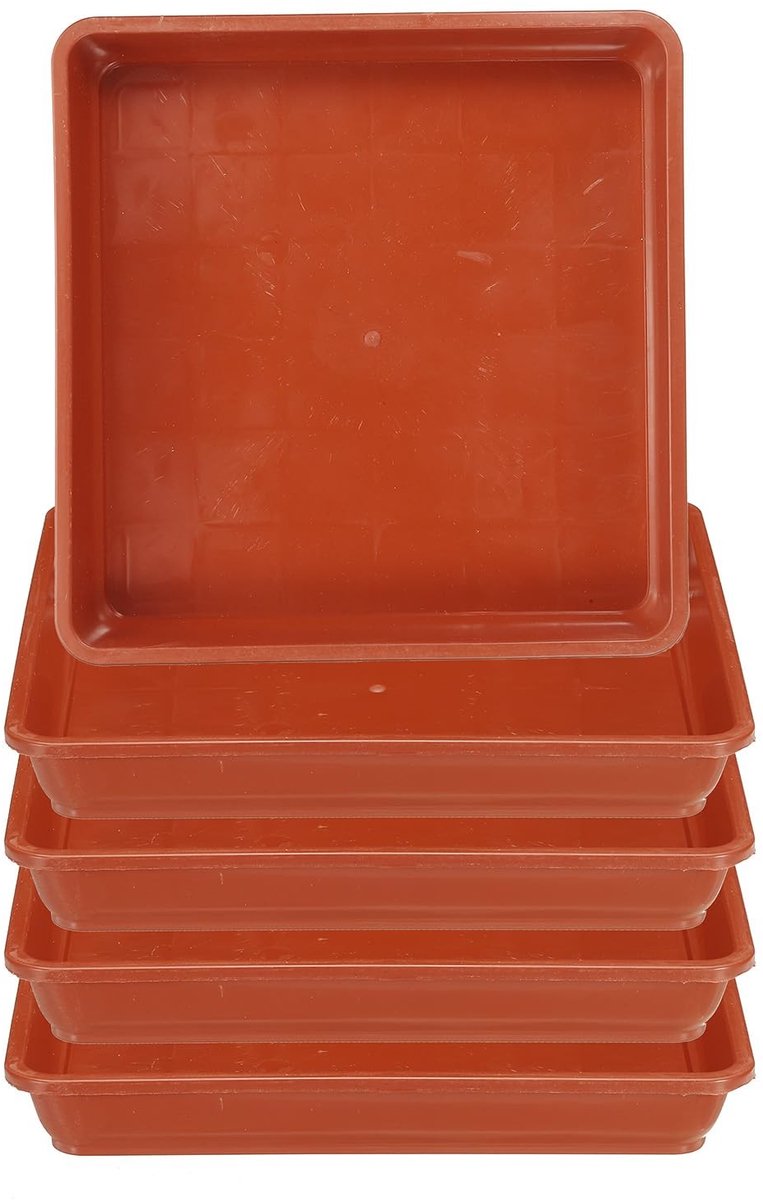 Omgoods - Plantenschotel 5-pack 7 inch - Plastic Vierkante Drupbak voor Binnen en Buiten