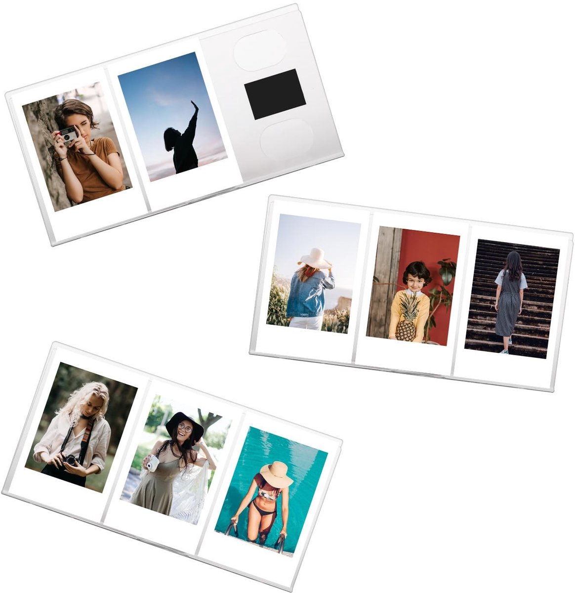 Omgoods - 3 Sets van 3 Acryl Koelkast Magnetische Fotolijsten - Voor Polaroid en Instax Mini Foto's