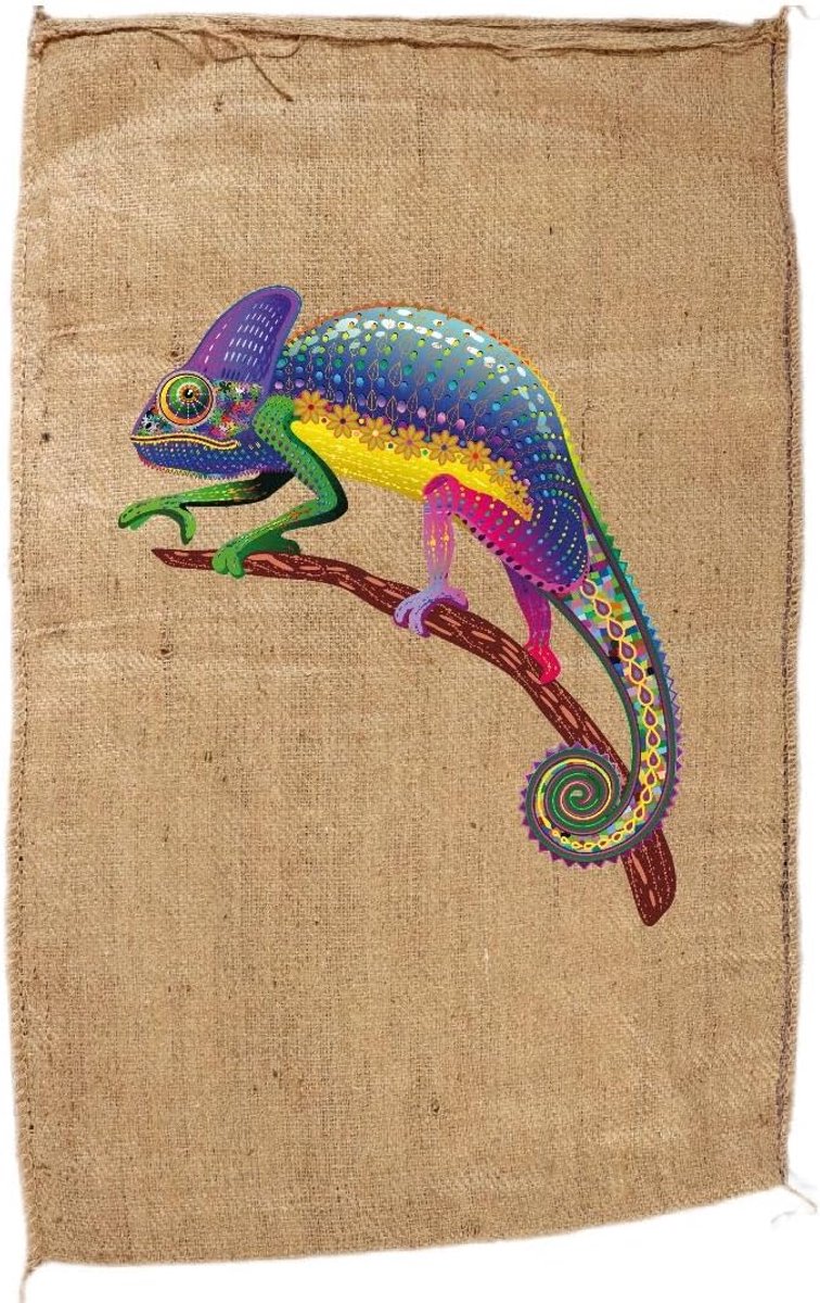 ZELDZAME MOTIVE jutezak deco zak deco met geselecteerd motief (Chameleon)