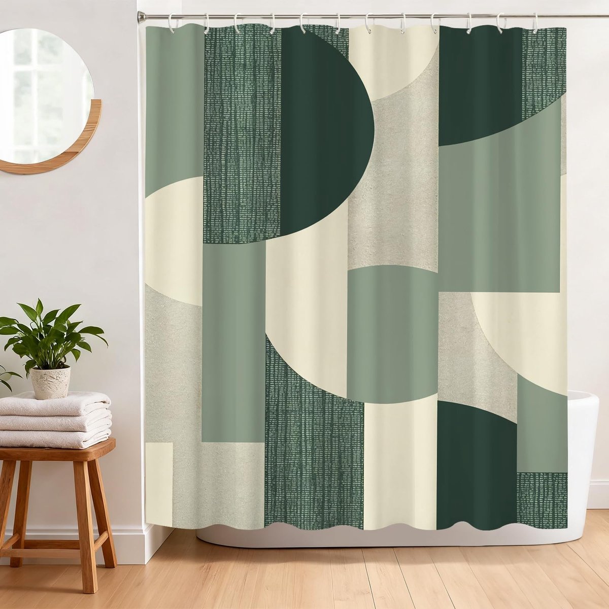 Omgoods - Morandi Groene Douchegordijn - Waterdicht Polyester 180x180 cm