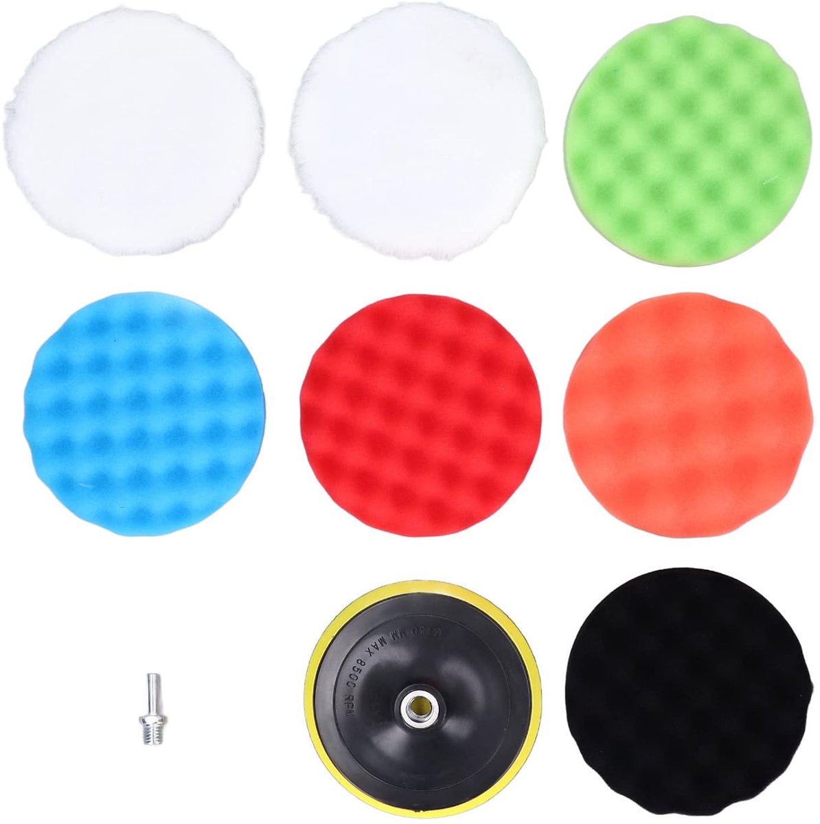 9Pcs Polijsten Pad Buffing Spons Pads Polijsten Waxen Buffing Pads 150mm Diameter Cleaning Tool Set Kit voor Auto Boot