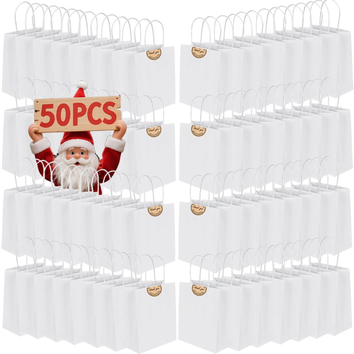 Omgoods - 50 Stuks Kleine Kraft Papieren Tassen met Handvat - Perfect voor Feestjes
