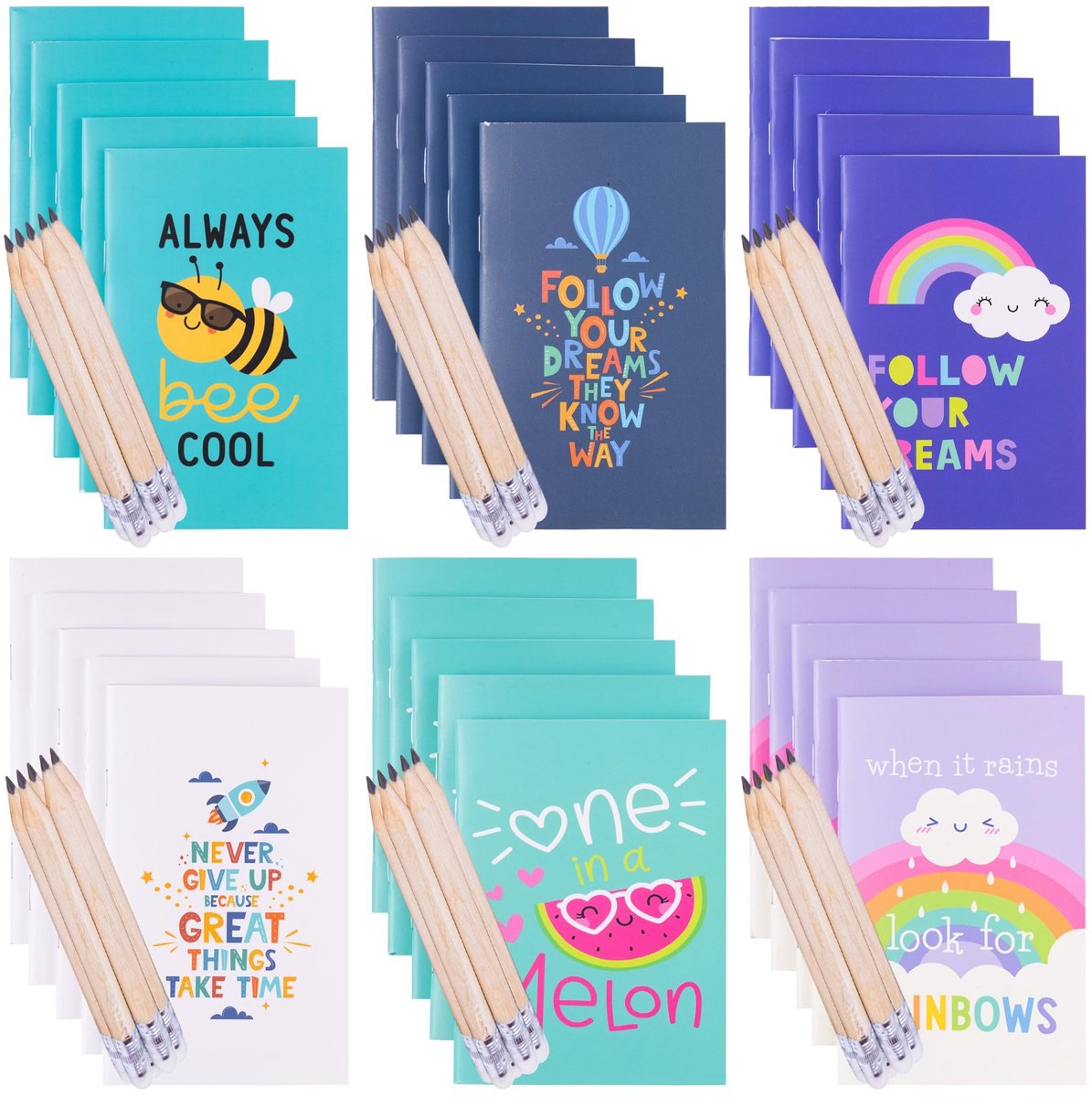 Omgoods - Mini Notebooks & Potloden - Perfect voor Feestjes en Cadeaus