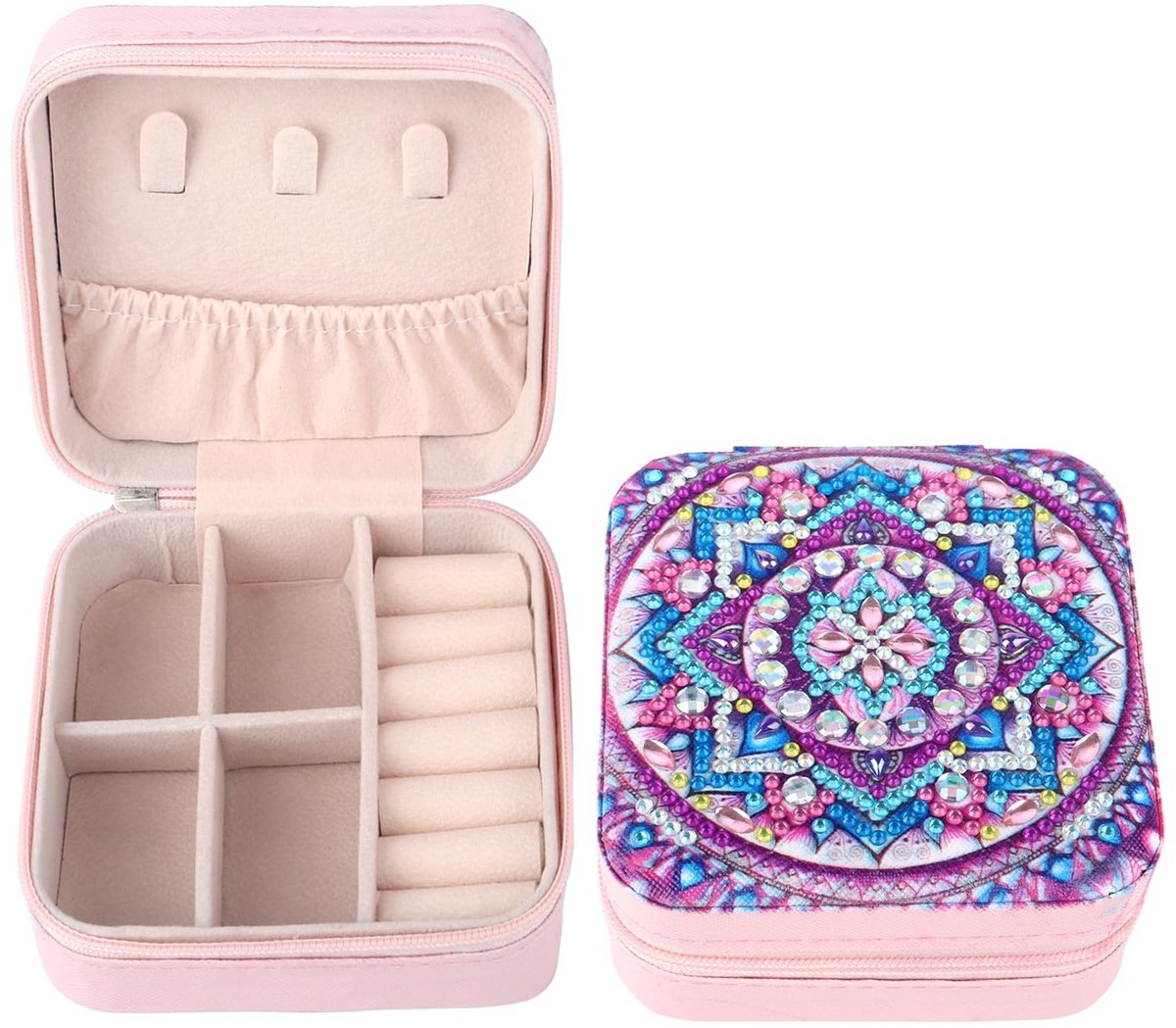 Omgoods - Diamant Schilderij Sieradenbox voor Meisjes - Creatieve Organisatie voor Sieraden