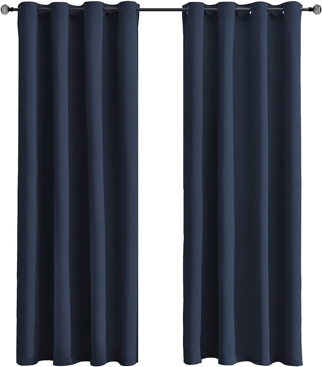 Omgoods - Zwarte Verduisterende Gordijnen - 2 Stuks (70 x 120 cm)