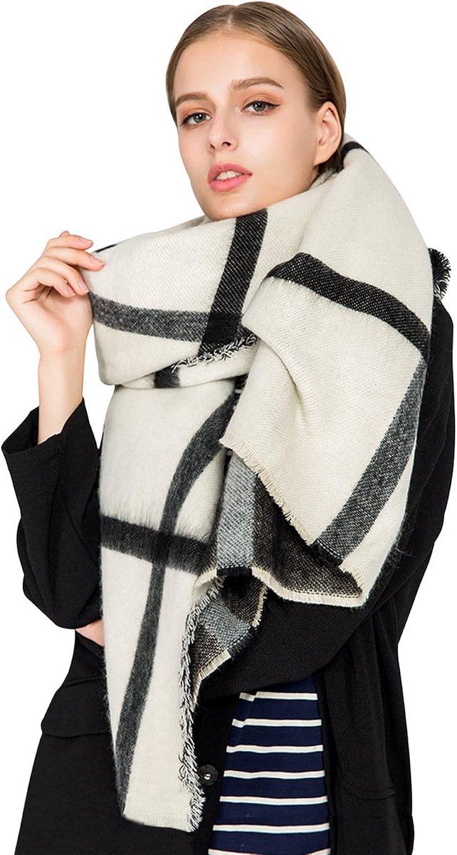 Wintersjaal Dames Kasjmier Warm Stole Sjaal Latex Patroon Exlarge 200 x 80 cm