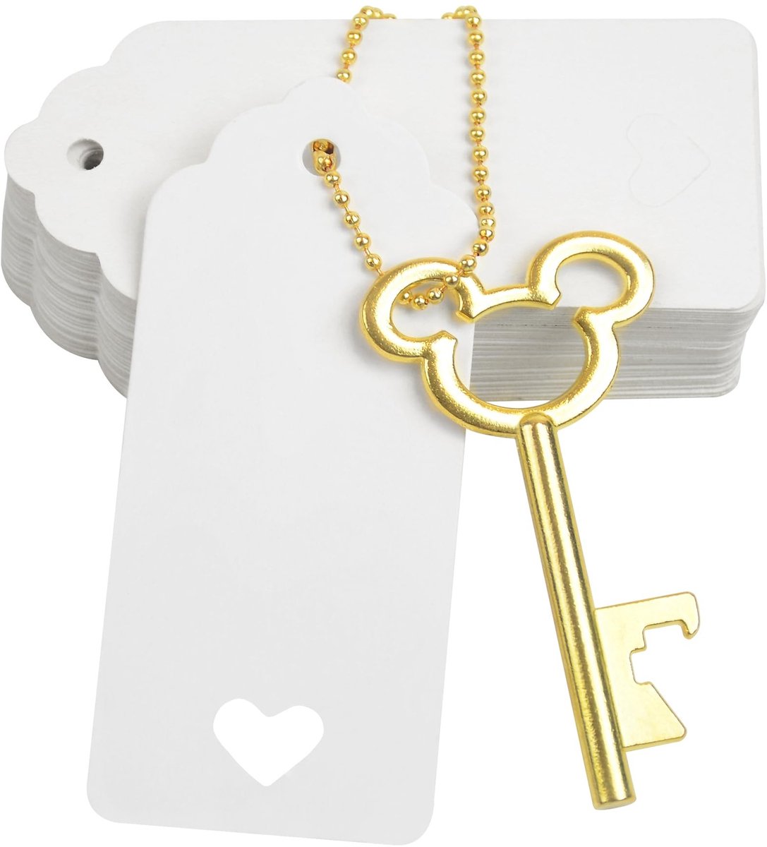 Omgoods - 52-delige Skelet Sleutels Flessenopener Set met Kaart en Ketting voor Bruiloft en Feest