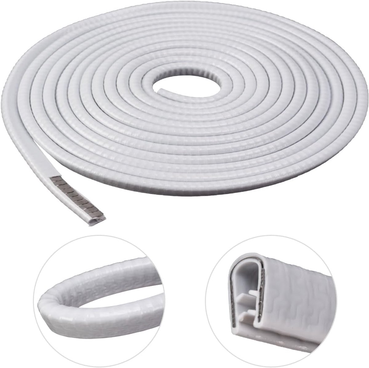 Randbescherming voor autodeur, zwart rubber en metaal, U-vorm, 5 m x 10 mm, universele pasvorm