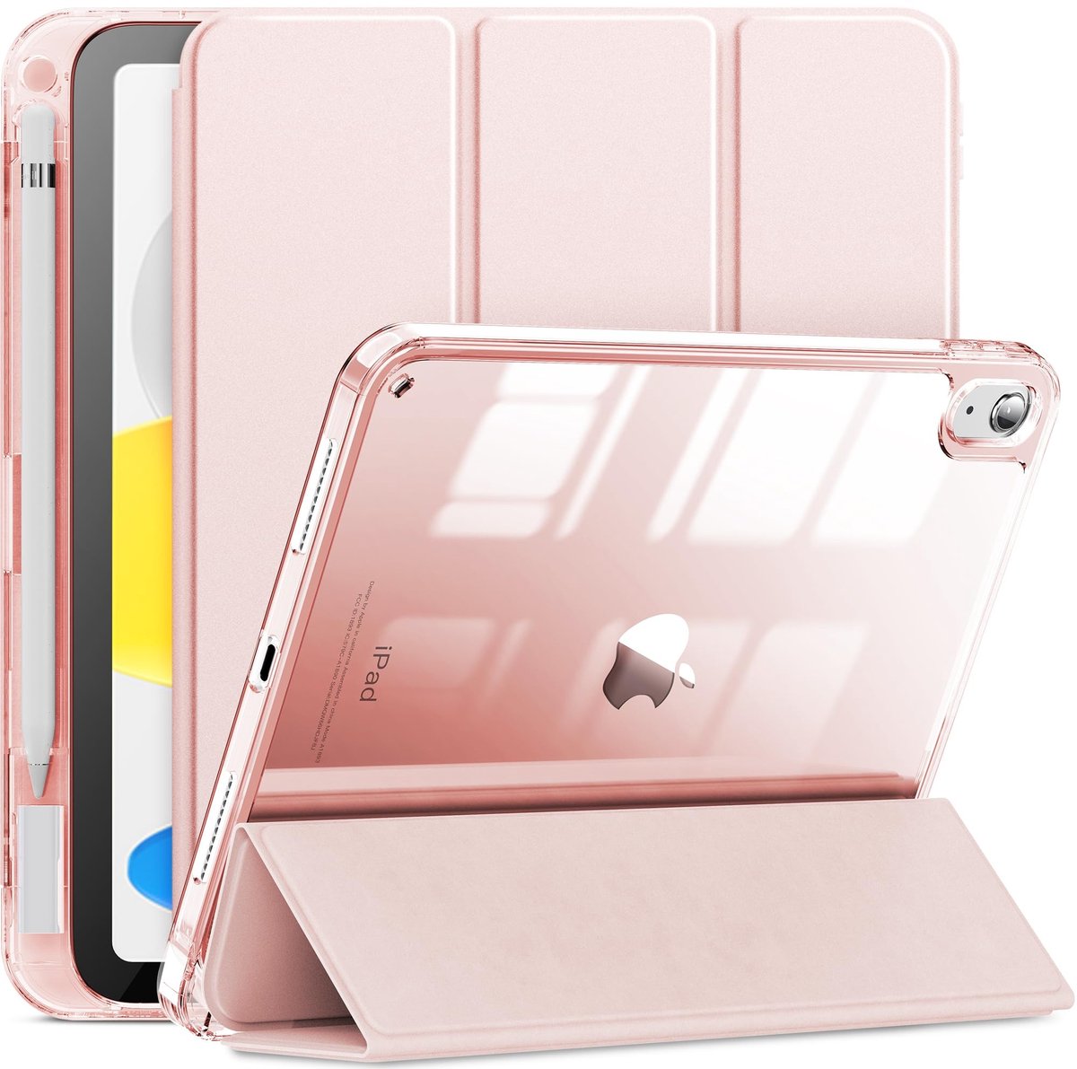 Omgoods - Beschermhoes voor iPad A16 11e Gen 2025 - Transparante Hoes met Penhouder en Auto Sleep/Wake Functie