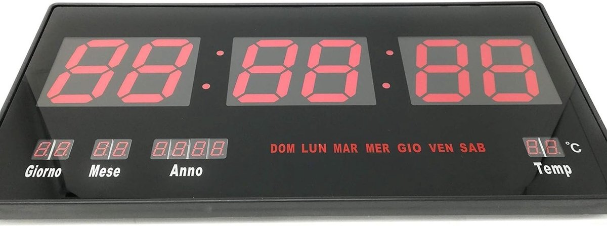 Omgoods - Digitale Wandklok - Met Datum en Temperatuur voor Thuis en Kantoor