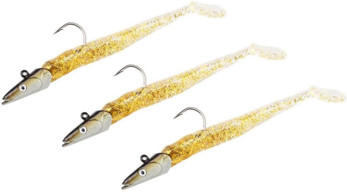 Zacht visaas, 19 g/11 cm, 3 stuks Swimbaits met afneembare spinner en loodkop, haak van koolstofstaal, vismateriaal voor bas, snoekbaars