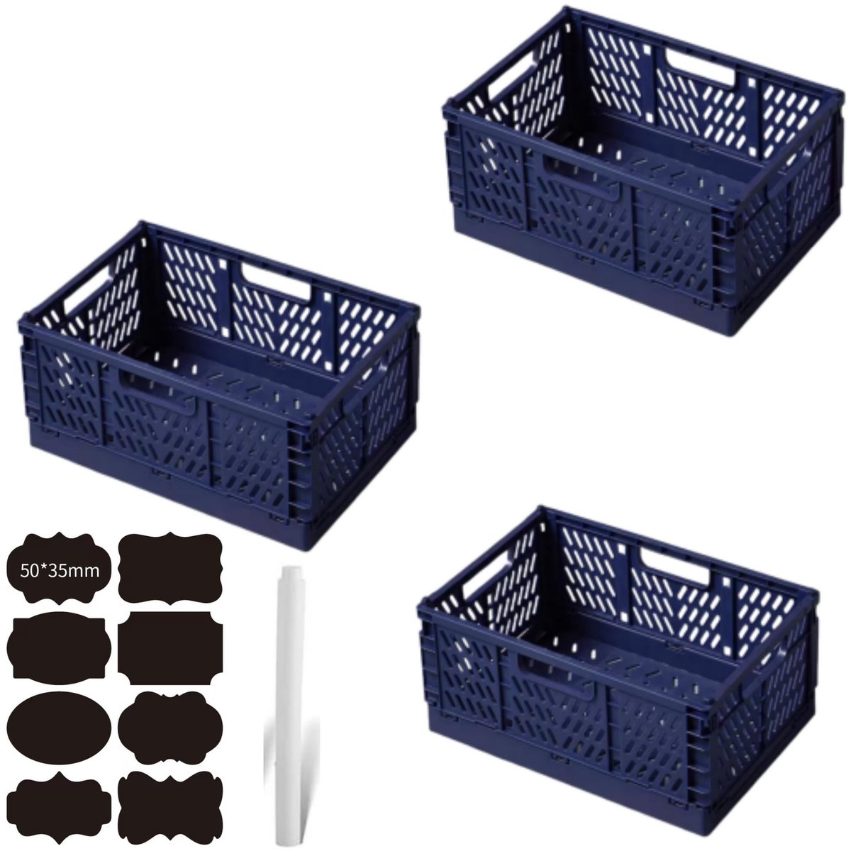 Omgoods - Set van 3 Grote Vouwbare Opbergdozen voor Thuis en Kantoor