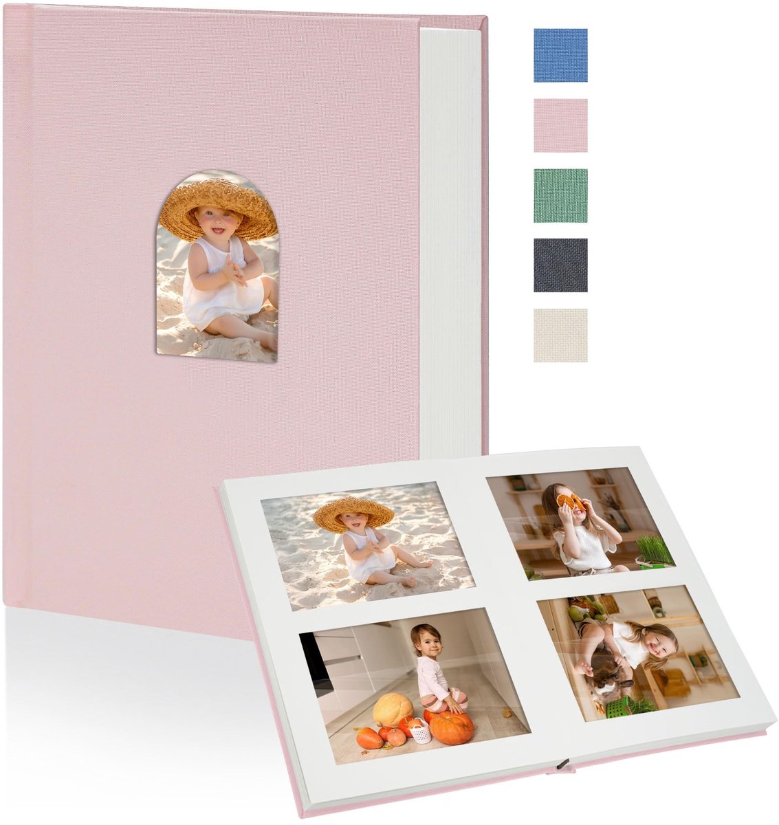 Omgoods - Premium Fotoalbum 10x15 cm voor 60 Foto's met Linnen Kaft