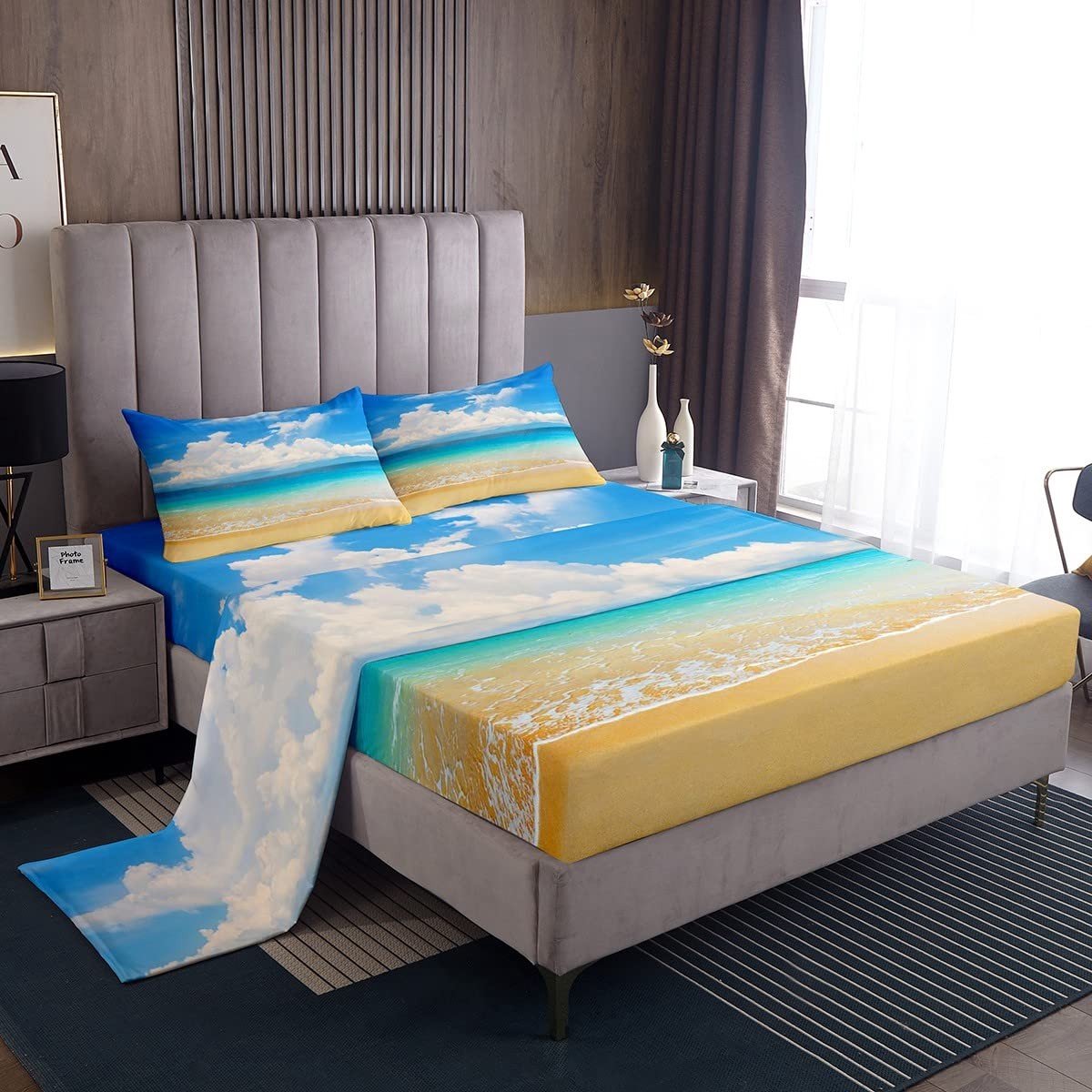 Omgoods - Ocean Beach Bed Lakens Set - Meerkleurig Beddengoed voor Kinderen