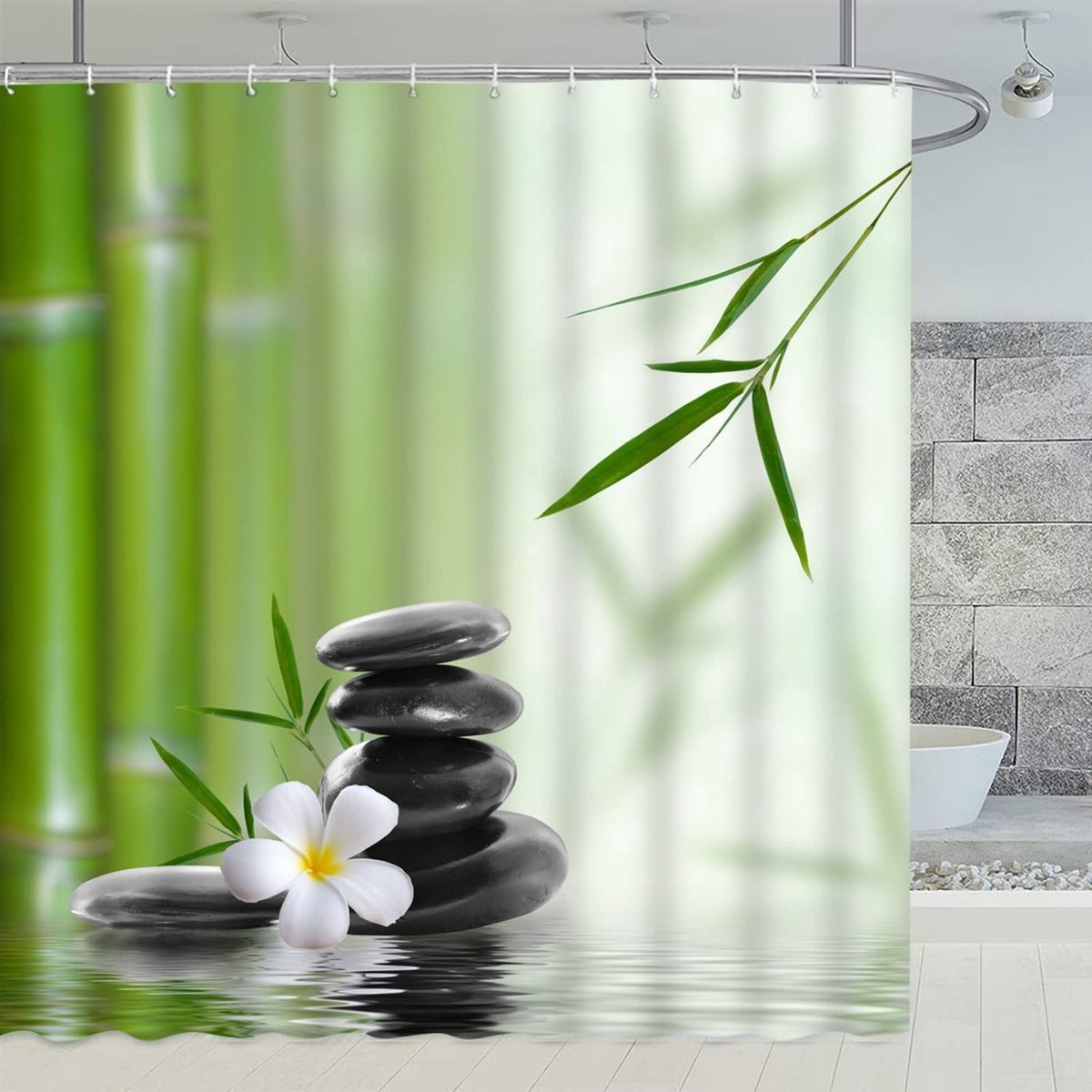 Omgoods - Zen Douchegordijn van Polyester 150x180 cm