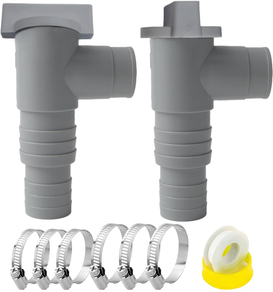 Omgoods - Afsluitklep voor Zwembaden met 32 mm Slangkoppeling - PVC Onderdeel met Slangklemmen