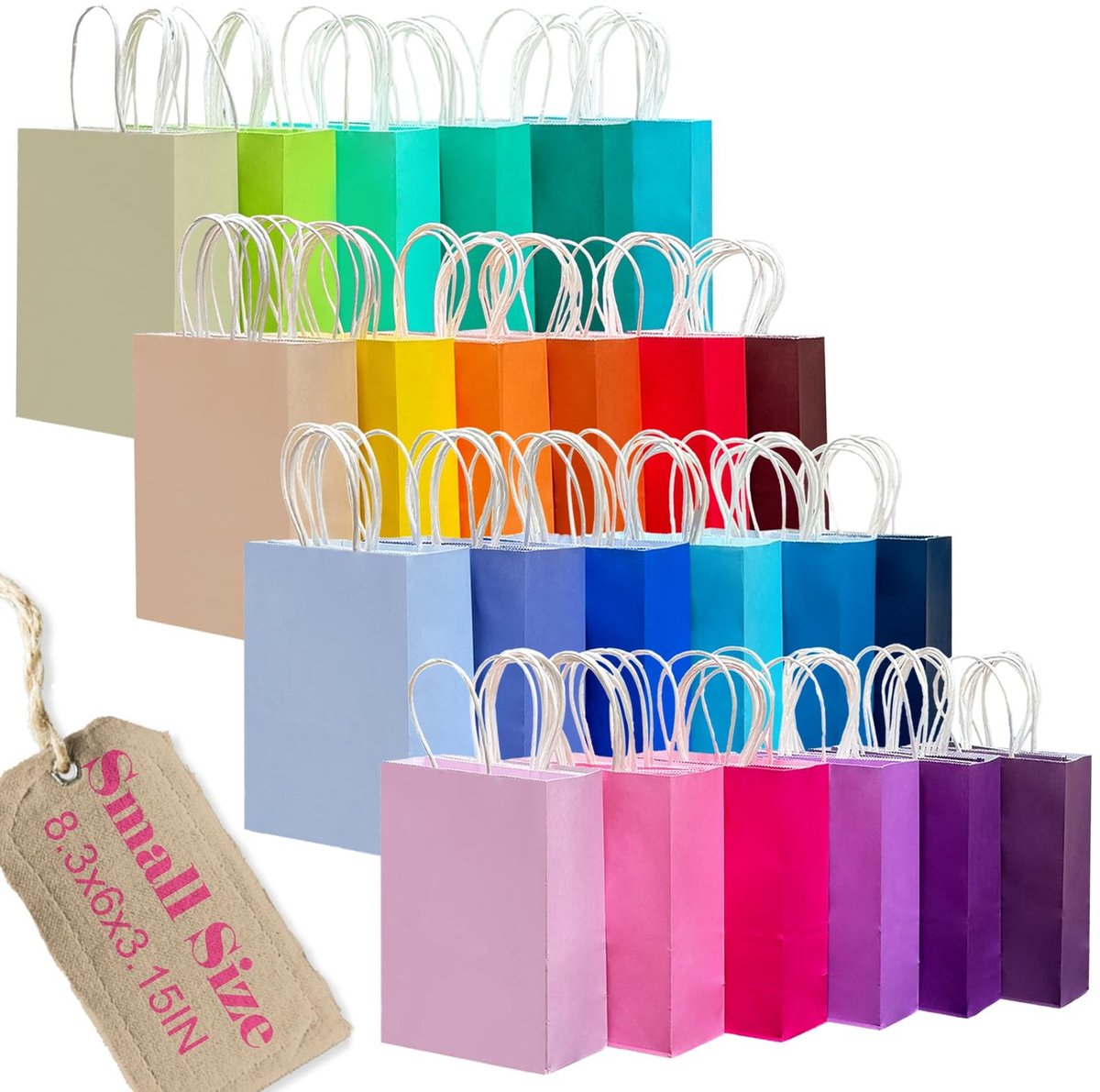 Omgoods - 200 Stuks Kleine Papieren Geschenktassen in 24 Kleuren met Handvatten