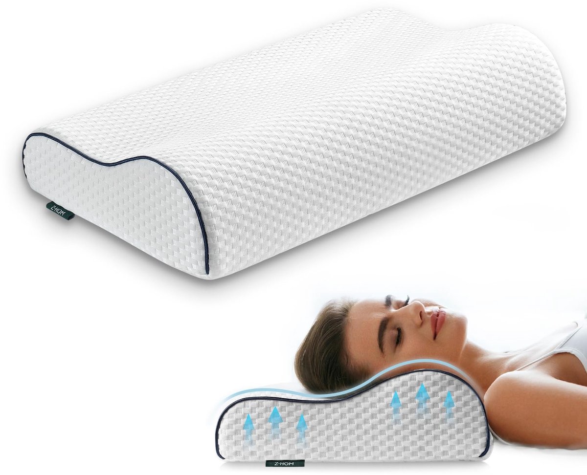 Omgoods - Ergonomisch Mousse Kussen voor Neksteun - 59 x 39 cm