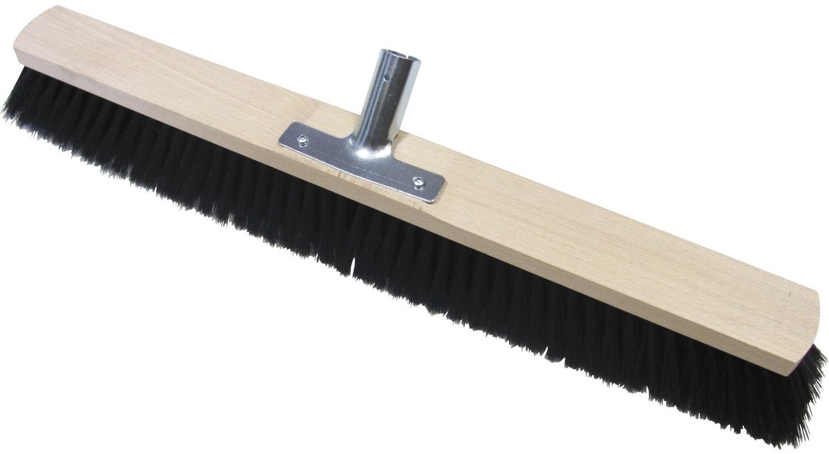 Omgoods - Saalbroom met gemengde haren en houten lichaam - 60 cm zonder steel