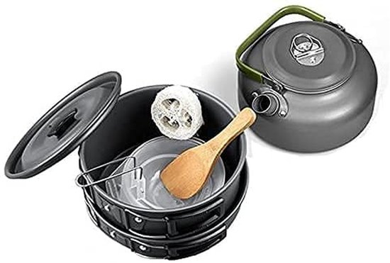 Omgoods - Kookset voor Kamperen - 10-delige Opvouwbare Pannen Set — afbeelding 2