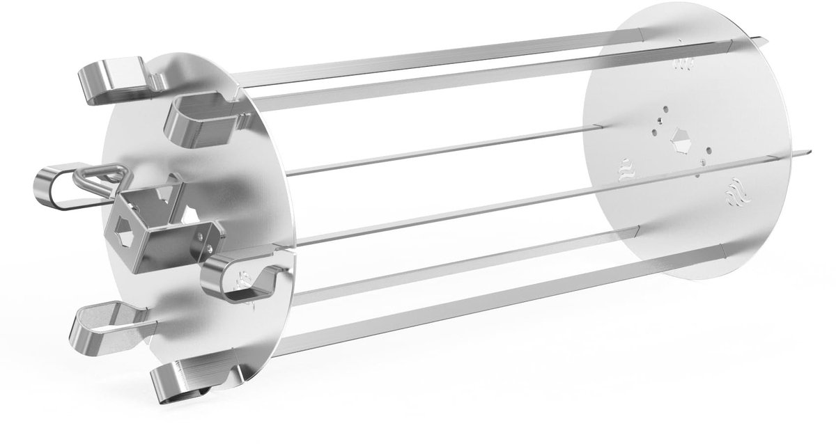 Omgoods - RVS Rotisserie Kebab Spiesjes Set - Voor BBQ en Grill