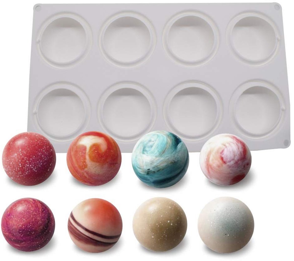 Omgoods - Silicone Mousse Cake Molds - 3D Bakeware met 8 Holes