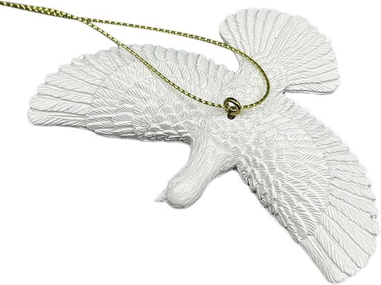 Vredesduivenornamenten - Witte duif hanger - Tuindecoratie - Levensecht ontwerp - 9x6 cm - Wit