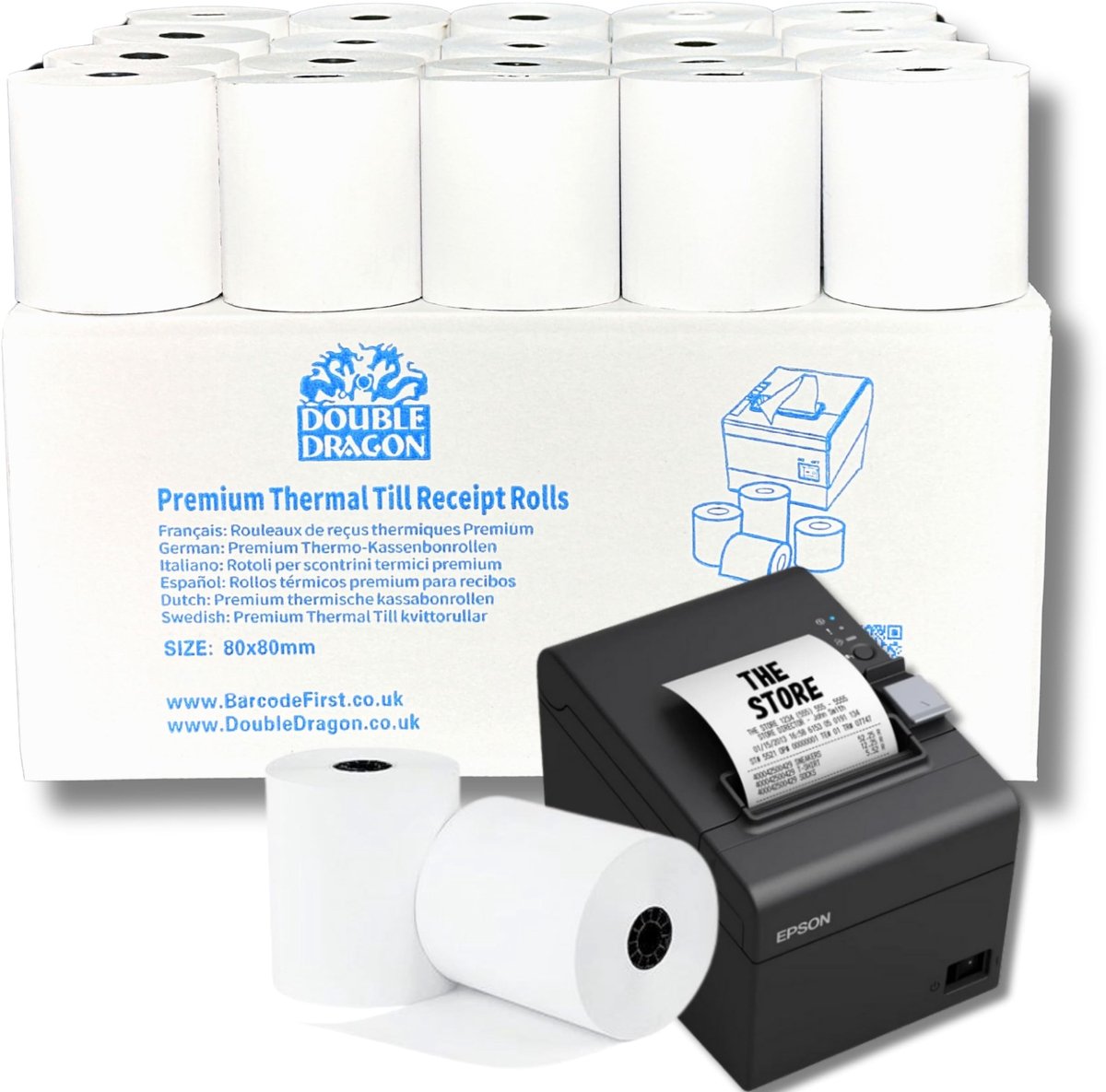 Omgoods - Premium Thermisch Papier Kassabonrol 80 x 80 mm - 20 Stuks