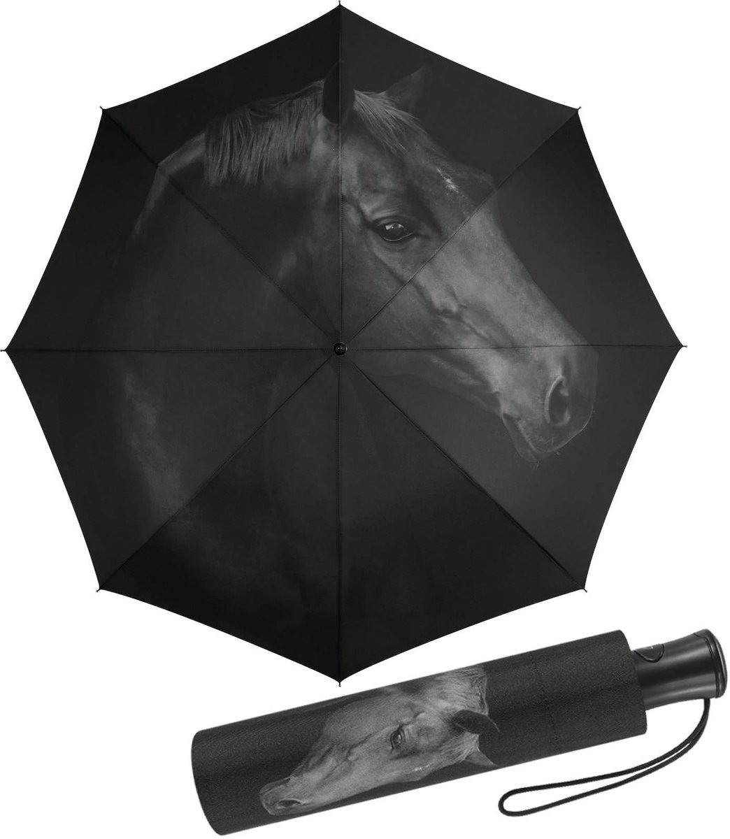 Omgoods - Automatische Pocketparaplu met Paardenontwerp