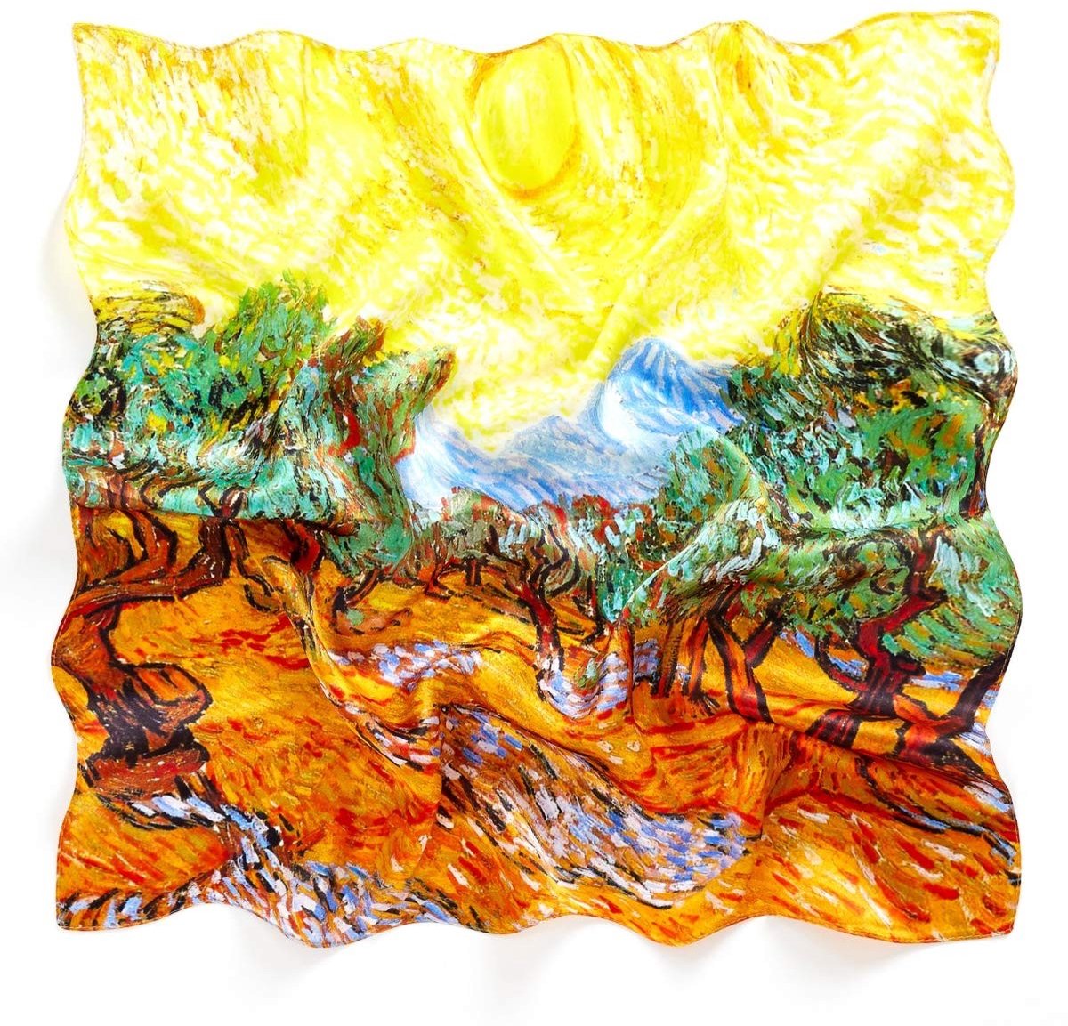 Dames Licht Zijde Sjaal - Bandana Schilderkunst Print