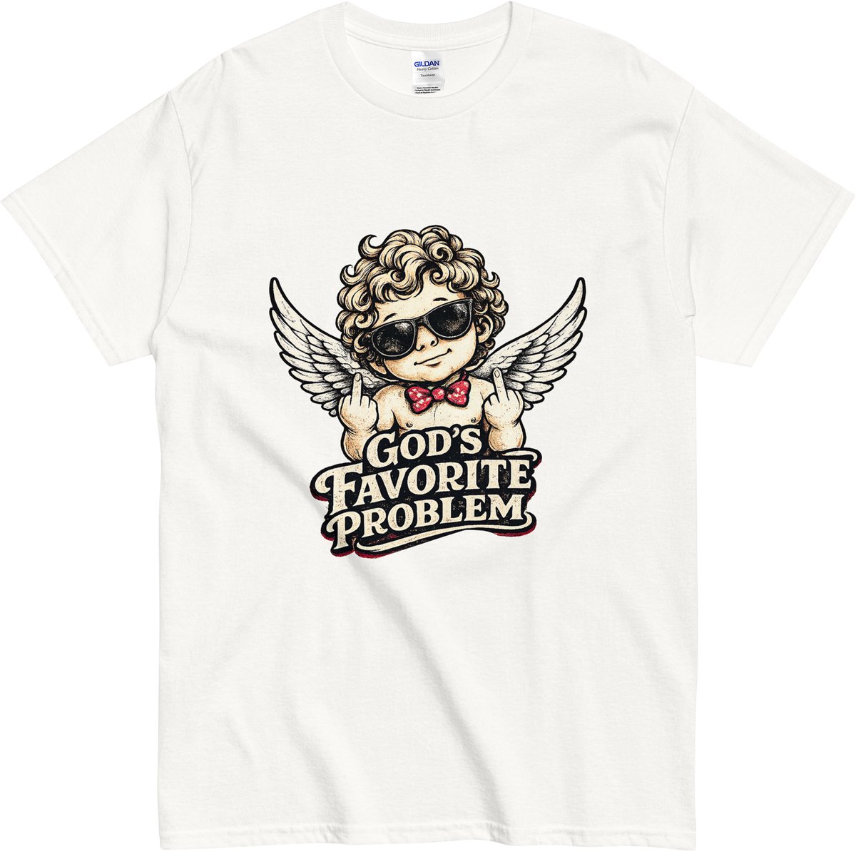 Heren en Dames Tshirt - Grappige Engel en Quote - Wit - S