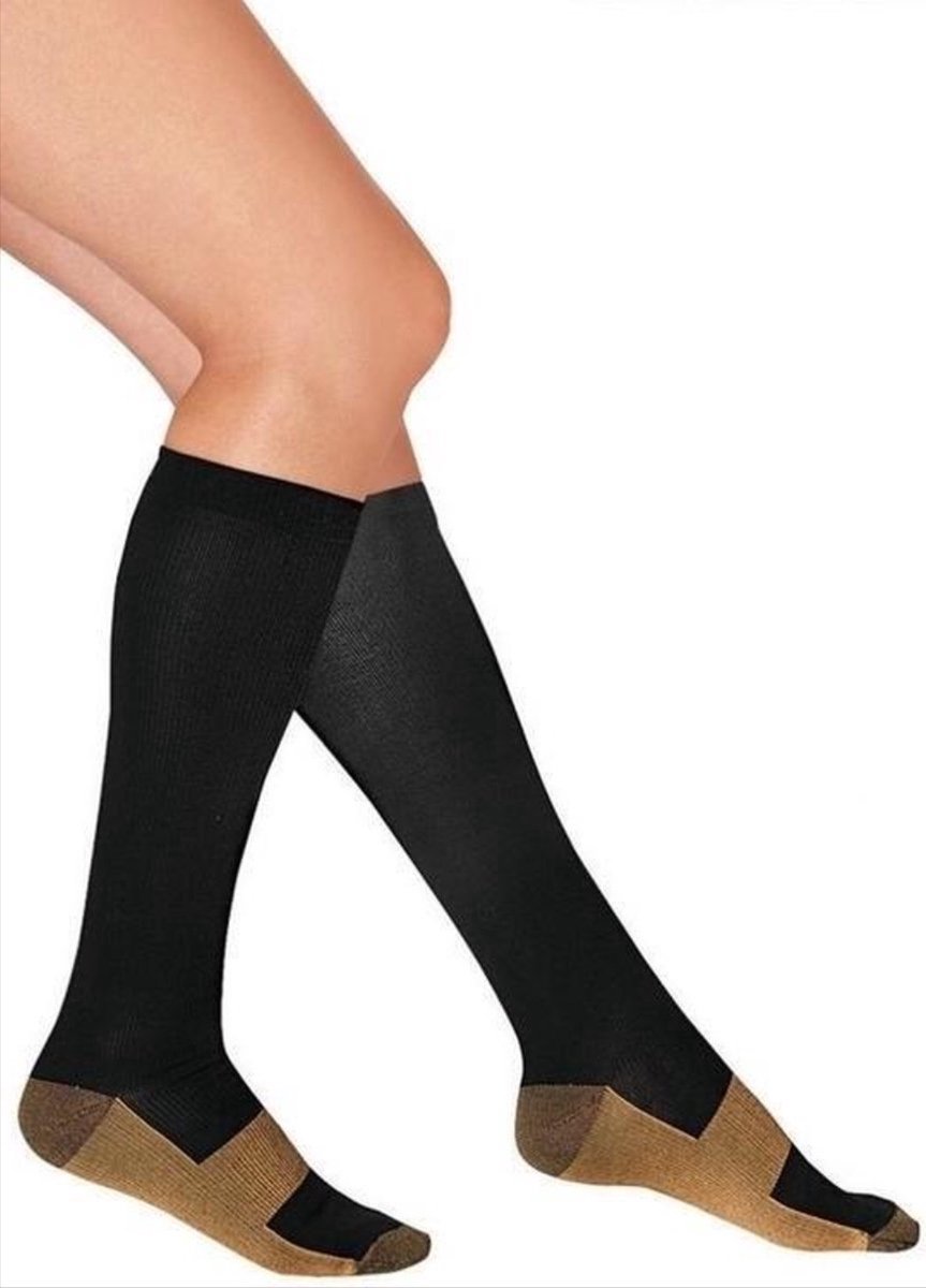 *** 2 paar Compressiekousen - Maat 40-45 (L) - Comfort en Ondersteuning - Steun Kousen - van Heble® ***