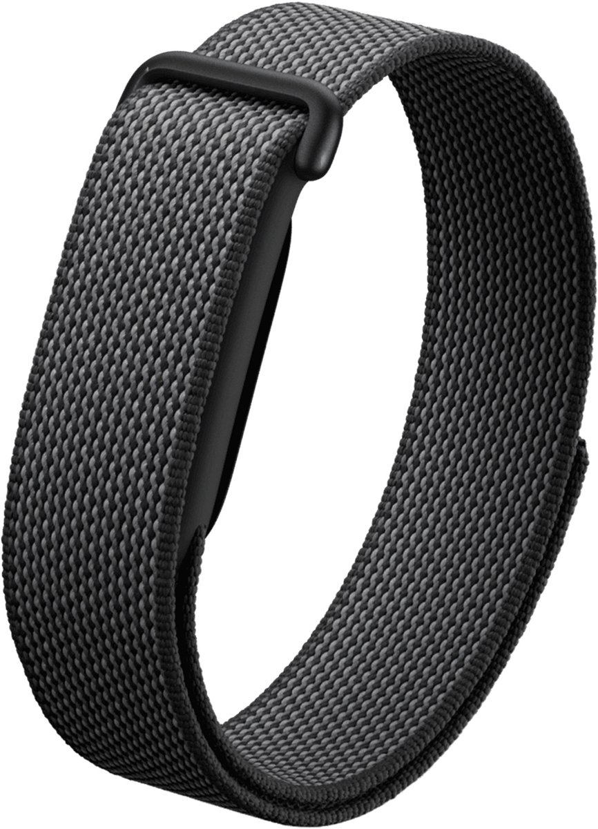 Strap-it Classic bandje Nylon geschikt voor Fitbit Air - Zwart