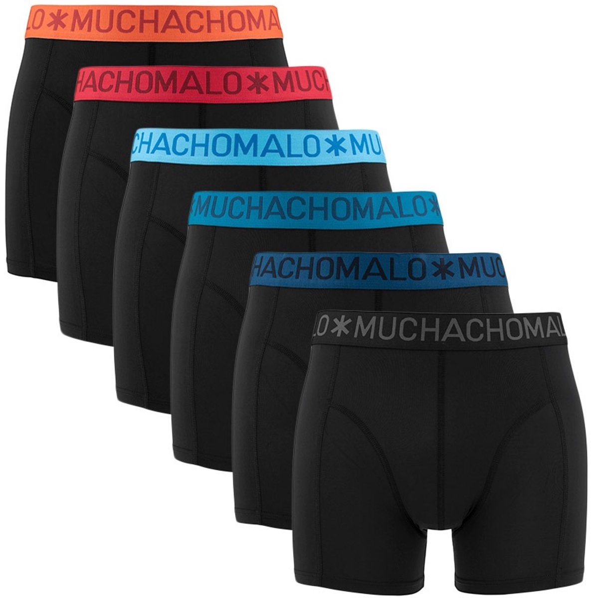 Muchachomalo heren 6P microfiber boxers combi zwart II