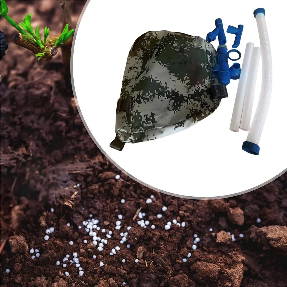 Handmatige Meststofstrooier - Zaaimachine Tuin - Tuin Bemesten - Verstelbare Dosering - 90cm Buislengte - Blauw