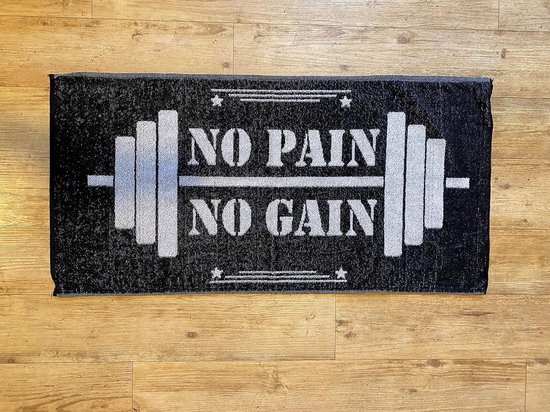 Fitness Handdoek - Sporthanddoek Motivatie - Sport en Ontspanning - Gepersonaliseerde Tekst - 50 x 100 cm - Zwart — afbeelding 2
