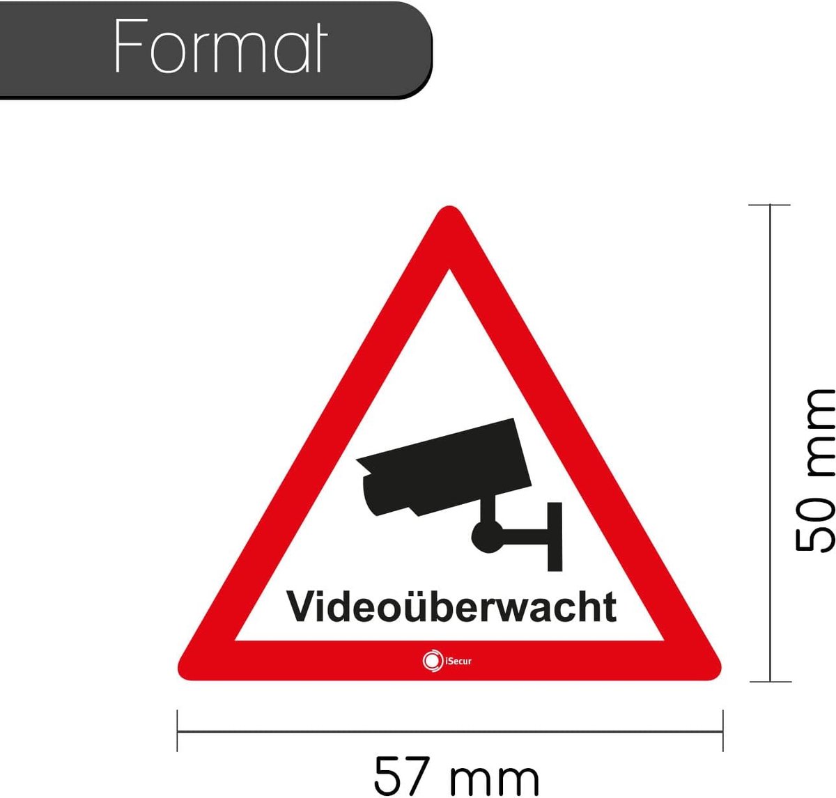 Waarschuwingsstickers Video - Camerabewaking Melding - Object Beveiliging - Binnen Plakken - 4 Stuks 5cm - Zwart Wit