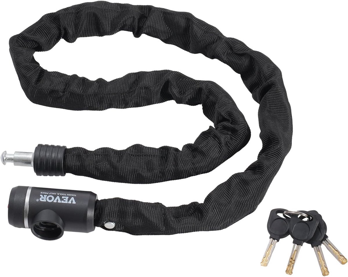 SnelShoppen - Fietsketting Slot 1200 mm, Stalen Anti-Diefstal Beveiliging voor Fietsen, Motoren, Scooters, Deuren, Hekken