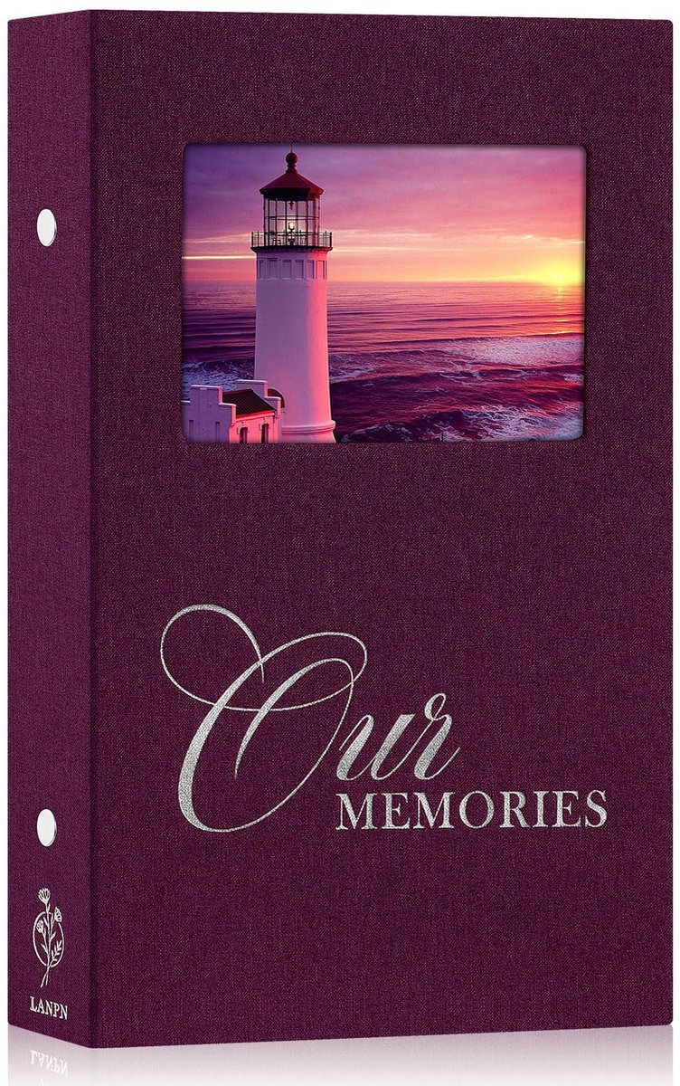 SnelShoppen - Prachtig Linnen Fotoalbum 10 x 15 cm voor 300 Foto's - Paars, Geschikt voor Horizontale Foto's, Ideaal voor Feesten, Herinneringen en Ki