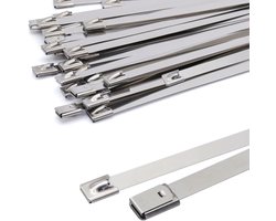 Bevestigingsstrips – 0,46 x 10 cm – Set van 100 – Kabelbinders / Bindstrips – RVS-binders – Verpakkingsstrips – Elastische banden – Draagbaar & duurzaam – Buitenbinders – Geschikt voor buitengebruik, kamperen, bundelen, enz.