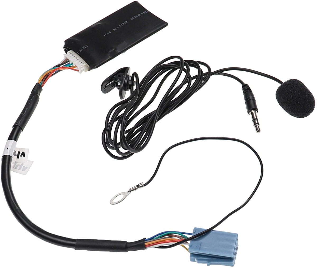 vhbw Bluetooth-adapter, compatibel met Audi A2 1999-2005 Navigation Plus 1 (zonder MMI) autoradio – incl. microfoon, jackkabel + clip