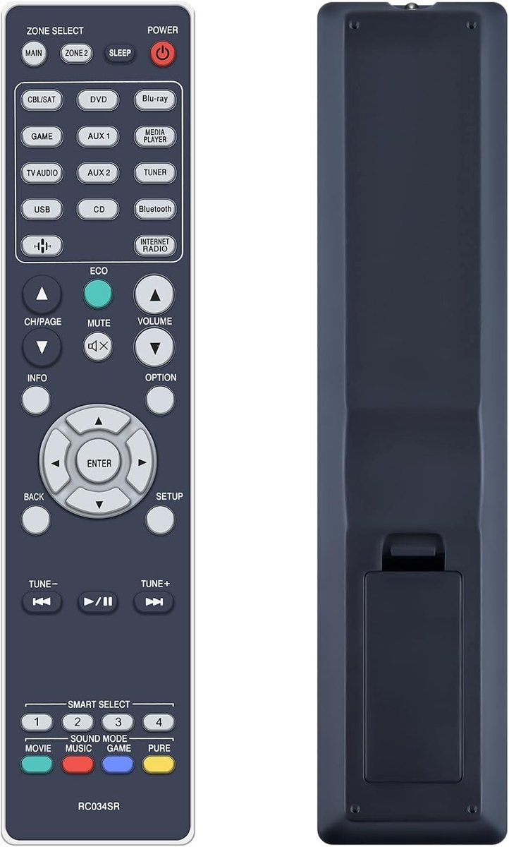 Vervangende Afstandsbediening - Universele Bediening - Audio Video - Ergonomisch Ontwerp - 10 Meter Bereik - Zwart