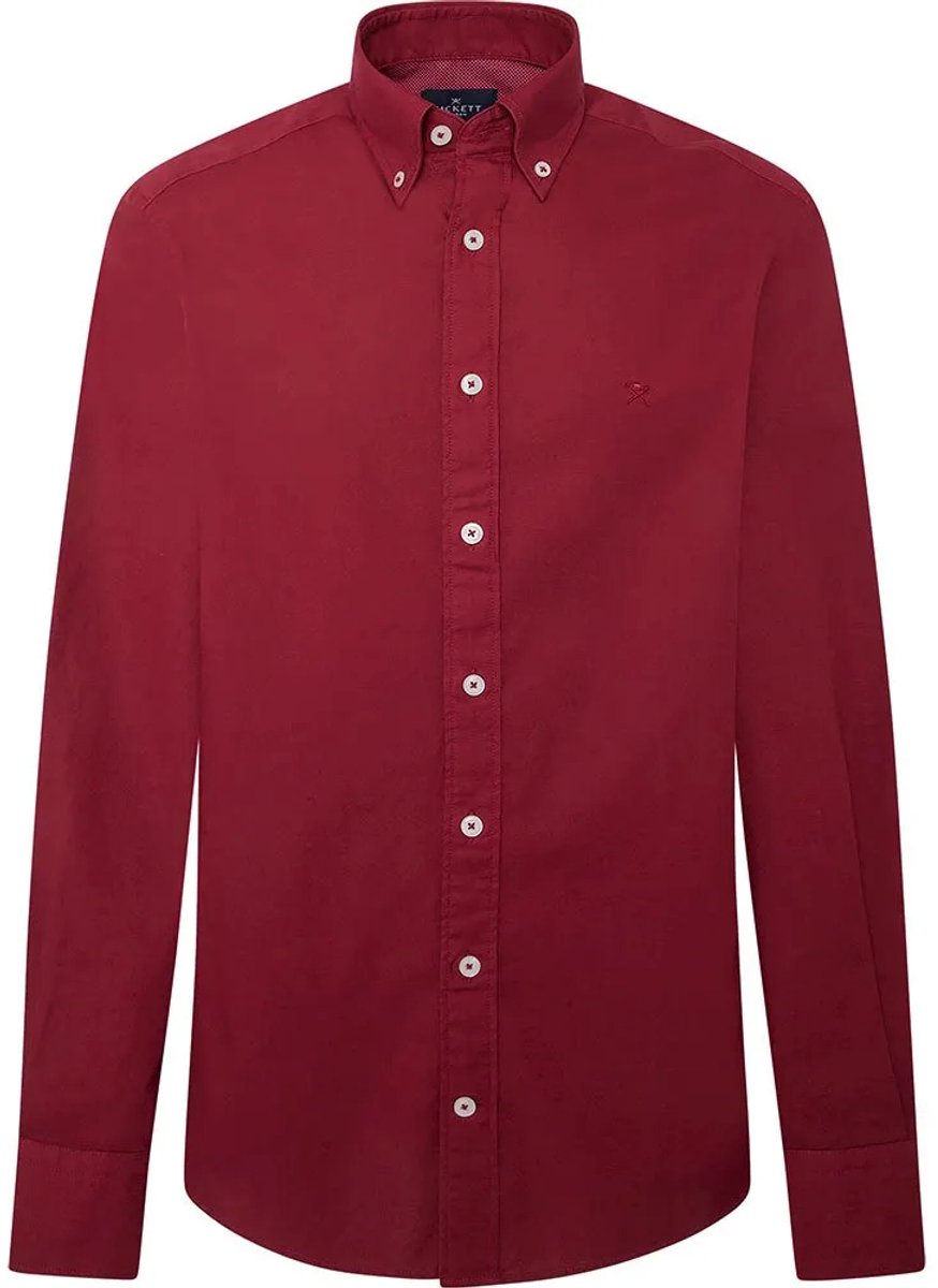 Hackett Dyed Oxford Overhemd Met Lange Mouwen Rood 3XL Man