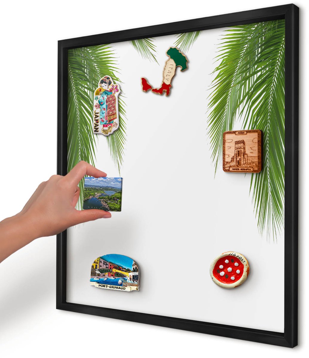 Artprintcave Groente Magneetbord mit Zwart Frame - 50x50 cm - Exotische Natuur Magneetbord Voor Foto's - Modern Magnetisch Bord - Natuur