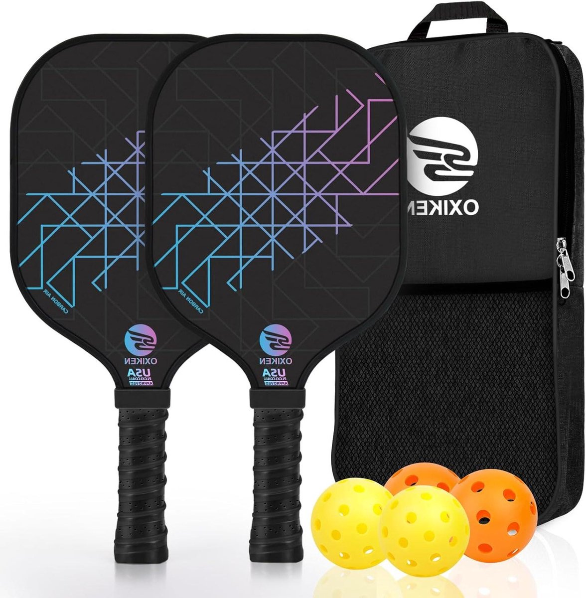 Pickleball Paddles Set - Pickleball Rackets - Sport Spelen - USAPA Goedgekeurd - 8.5 oz - Blauw