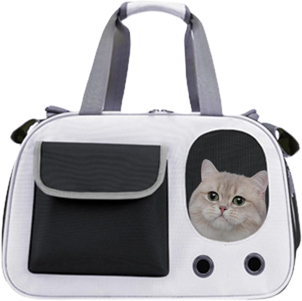 Dierendraagtas - Reistas Huisdier - Reizen met Huisdier - Ademend Mesh Ontwerp - 45 x 28 x 26 cm - Grijs