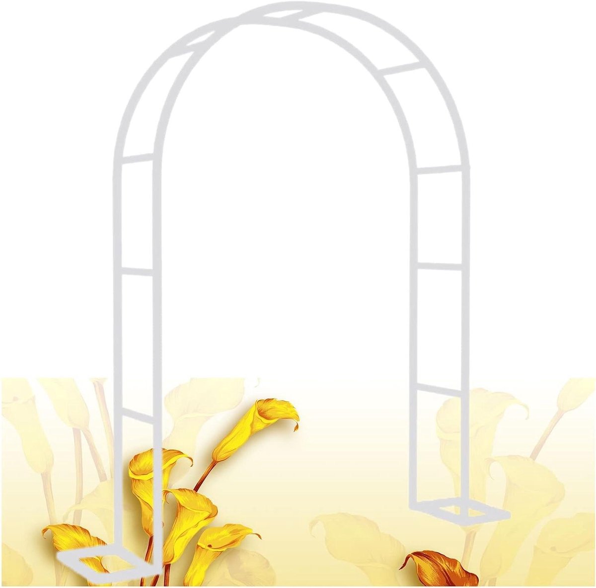 Rozenboog Metaal - Klimhulp Tuin - Tuin Verfraaien - Robuuste Rankhulp - 140 x 230 cm - Wit