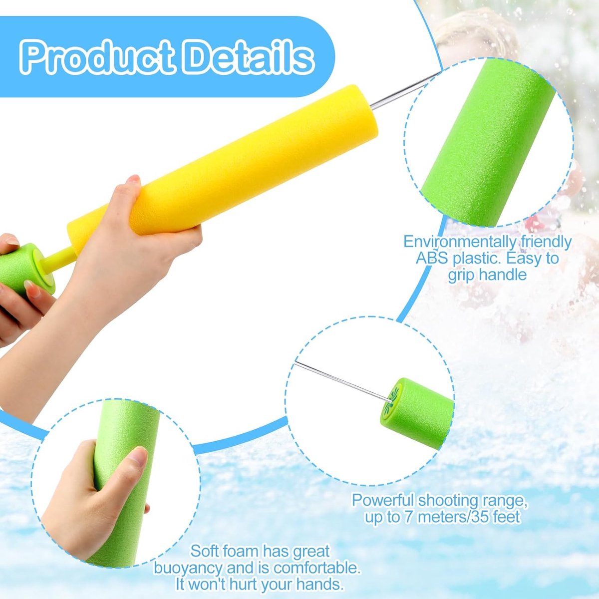 Waterpistolen voor kinderen, verpakking van 3 stuks watersproeiers, zwembadspeelgoed, strand- en tuinactiviteiten voor zomerfeesten, zwemspeelgoed voor meisjes, jongens en tieners