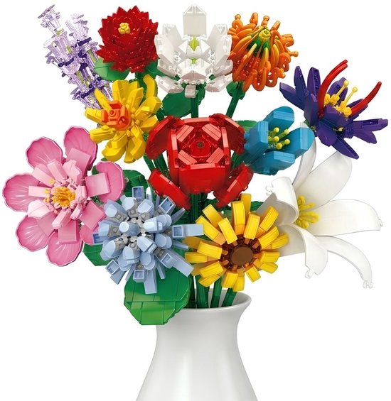 Foto: Zhe gao 11053 cluster boeket bloemen bouwset botanical flowers collection modelbouw classic creator stem speelgoed bouwpakket voor volwassenen en kinderen educatief decoratie kunstbloemen niet geschikt voor lego bouwdoos met 1064 bouwstenen